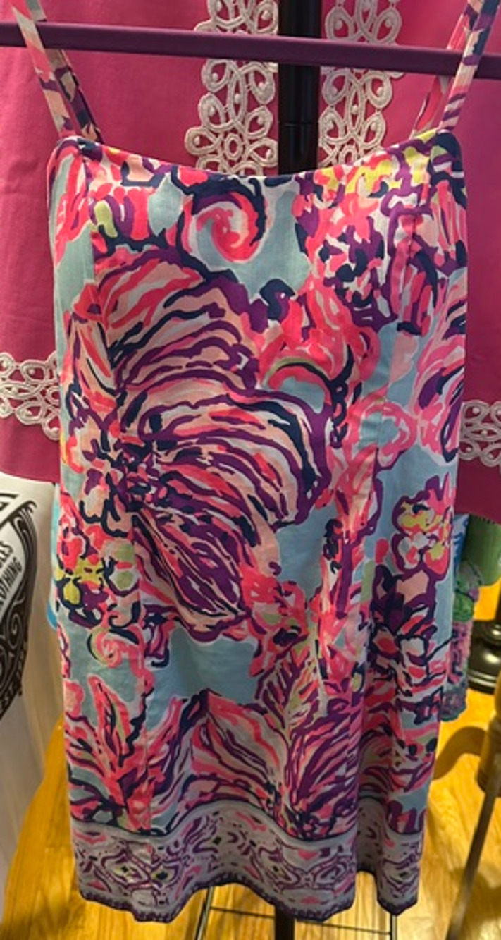 Lilly Pulitzer Shelli Stretch Shift Dress in Big Escapade EUC Size 00